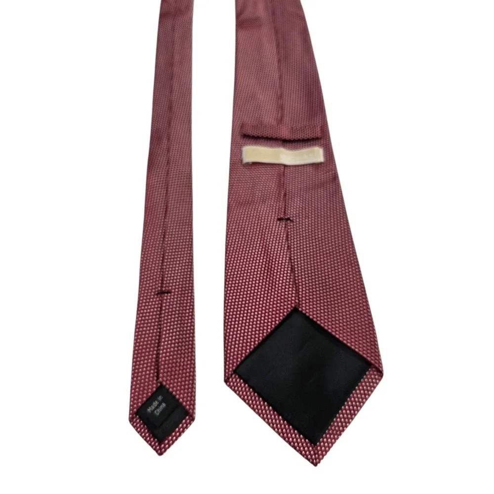 Michael Kors Silk Jacquard Micro Dot Tie‎ Burgundy Red Textured Men's Neckwear
